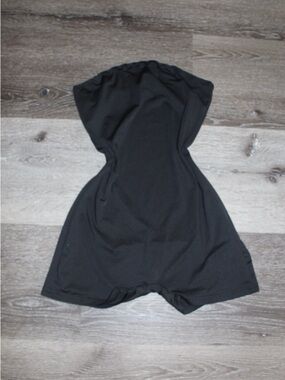 Black Strapless One-Piece Romper